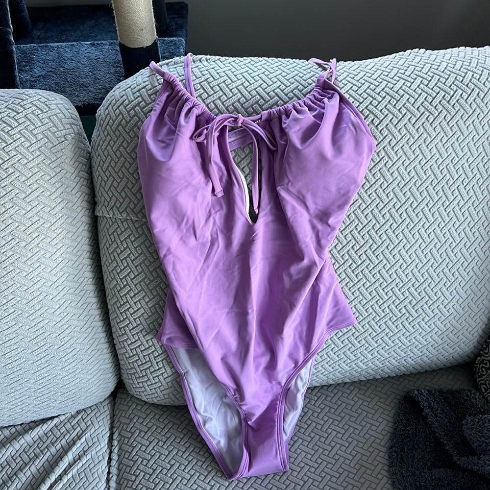 CUPSHE NWT romantic garden ruched tied one piece swim suit